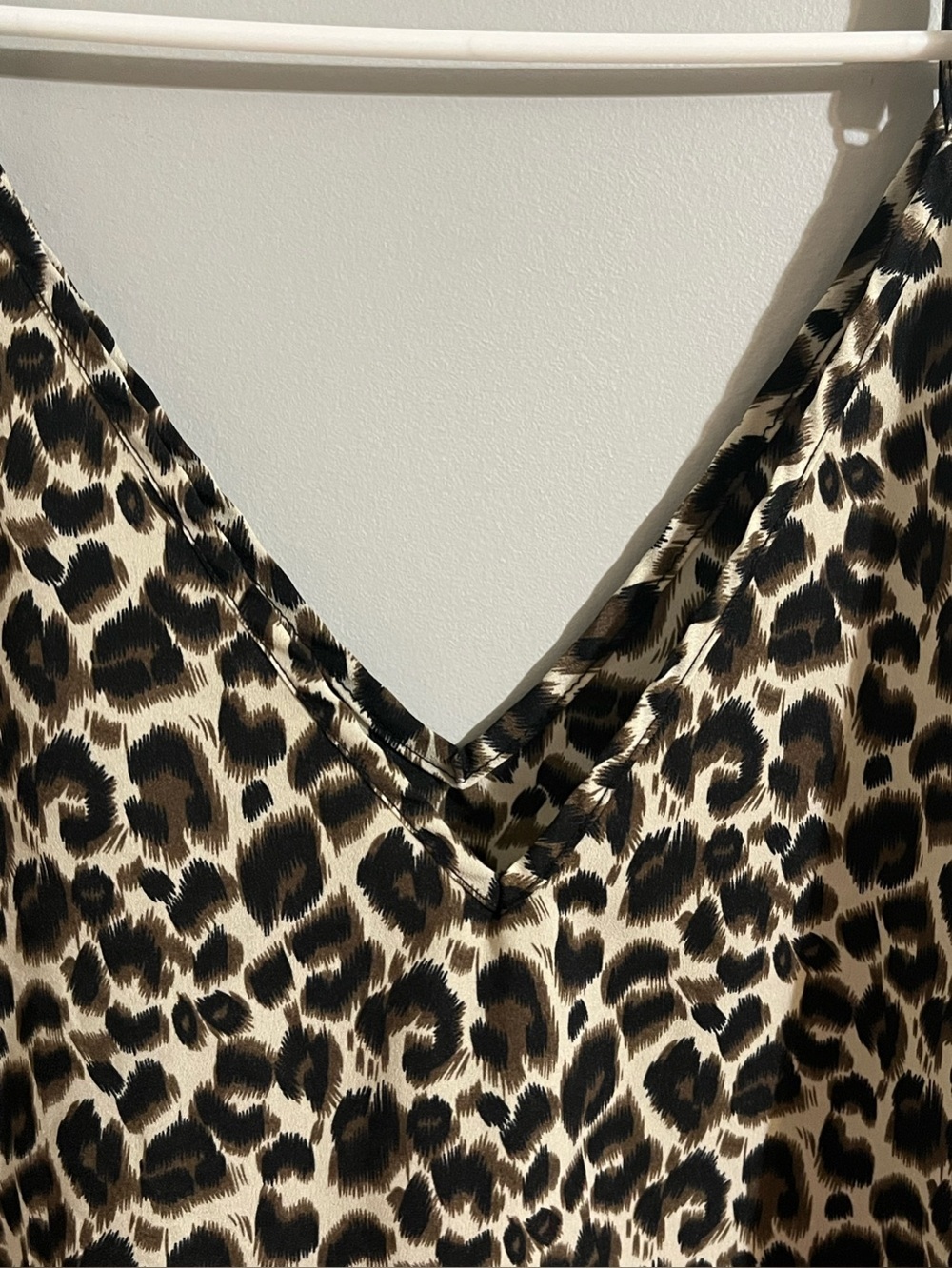 Leopard Print V-Neck Cami Tank Top - Black & Cream - Picture 6 of 7